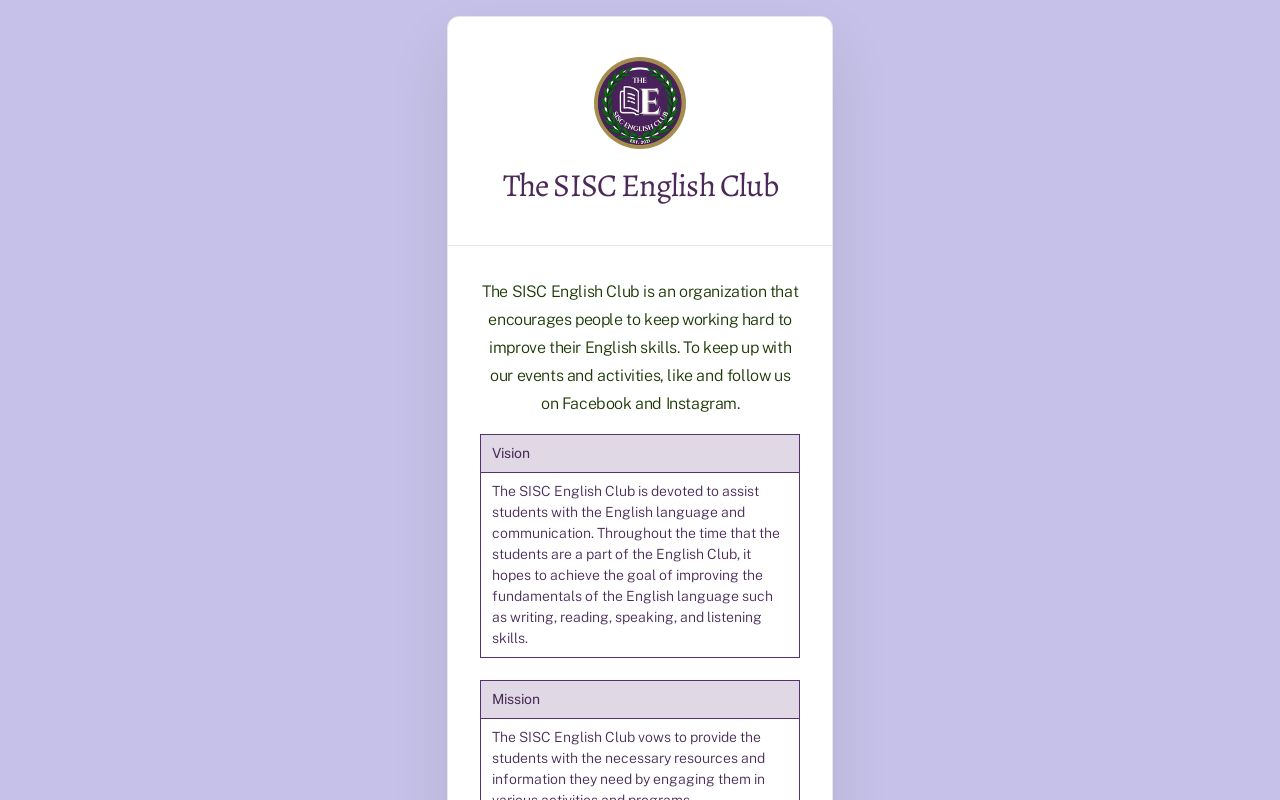 The SISC English Club